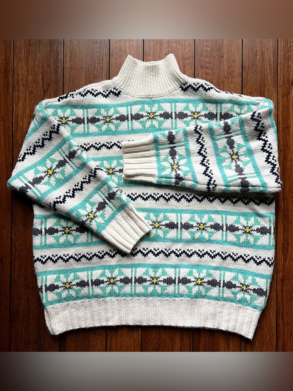 American Eagle Outfitters Women’s Fair Isle Mock Neck Sweater Size L